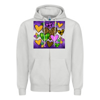 Dove Grey mardi gras Zipper Hoodie - JahusDesignShop