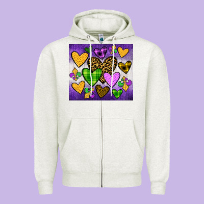 Mardi Gras Zipper Hoodie Designed By Jahusdesignshop