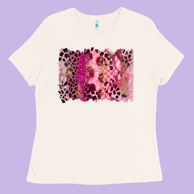 Breast Cancer Brushstroke Ladies Tee Designed By Fadigitalartstudio