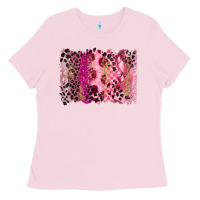 Bubblegum Pink breast cancer brushstroke Ladies Tee - FaDigitalArtStudio