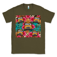 Army Green school bus leopard cowhide Classic Tee - Artiststas