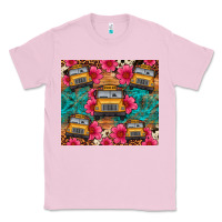 Bubblegum Pink school bus leopard cowhide Classic Tee - Artiststas