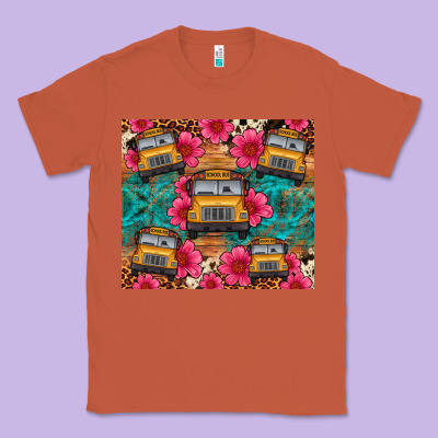 School Bus Leopard Cowhide Classic Tee Designed By Artiststas