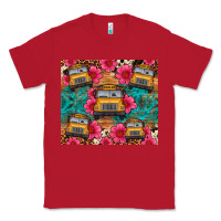 Red school bus leopard cowhide Classic Tee - Artiststas