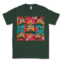 Sports Green school bus leopard cowhide Classic Tee - Artiststas
