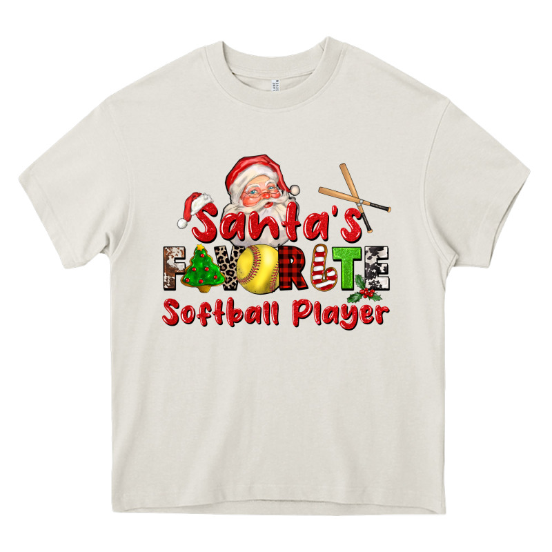 Santas Favorite Softball Player Heavy Core Tee by CowGirlArtShop | Teevron