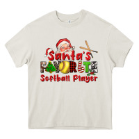 Cream santas favorite softball player Heavy Core Tee - CowGirlArtShop