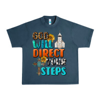 Midnight Navy God Will Direct Your Steps Urban Heavy Tee - BundleAndBundleShop