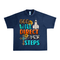 Navy God Will Direct Your Steps Urban Heavy Tee - BundleAndBundleShop