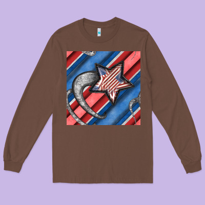 Stripes & Stars Seamless Pattern Long Sleeve Tee Designed By Bundleandbundleshop