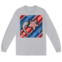 Moon Dust stripes & stars seamless pattern Long Sleeve Tee - BundleAndBundleShop