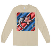 Mushroom stripes & stars seamless pattern Long Sleeve Tee - BundleAndBundleShop