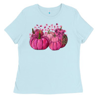 Baby Blue Cancer Pumpkins Ladies Tee - FaDigitalArtStudio