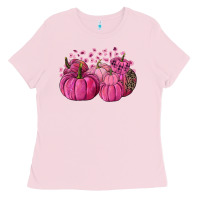 Bubblegum Pink Cancer Pumpkins Ladies Tee - FaDigitalArtStudio