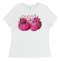 White Cancer Pumpkins Ladies Tee - FaDigitalArtStudio