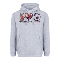 Heather Grey peace love soccer Heavyweight Hoodie - JahusDesignShop