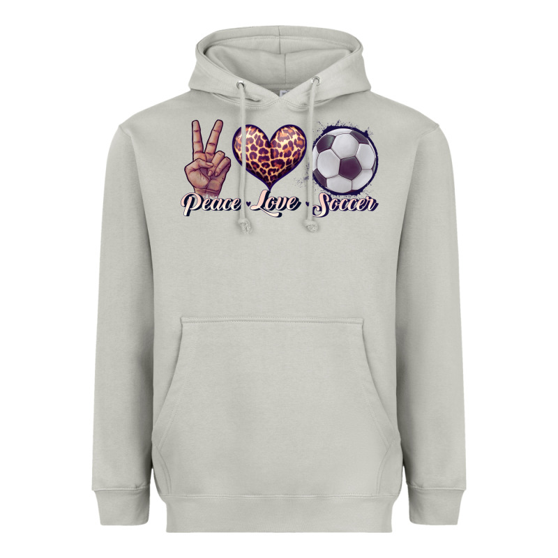 Peace Love Soccer Heavyweight Hoodie by JahusDesignShop | Teevron