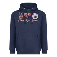 Navy peace love soccer Heavyweight Hoodie - JahusDesignShop