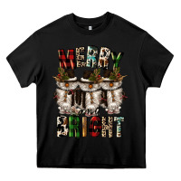 Black merry and bright Heavy Core Tee - CowGirlArtShop