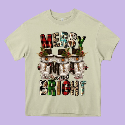 Merry And Bright Heavy Core Tee Designed By Cowgirlartshop