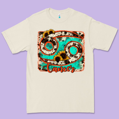 Cancer Turquoise Cowhide Premium Tee Designed By Ranaportraitstore