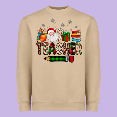 Teacher Christmas Heavyweight Sweatshirt Designed By Jahusdesignshop