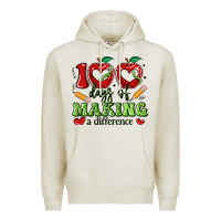 Oatmeal Heather 100 days of making a difference Premium Hoodie - Artiststas
