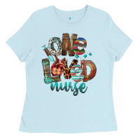 Baby Blue One Loved Nurse Ladies Tee - FaDigitalArtStudio