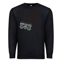 Black bigfoot beatbox boom box retro   bigfoot boom box Premium Sweatshirt - DesigneFamous