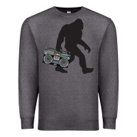 Charcoal Heather bigfoot beatbox boom box retro   bigfoot boom box Premium Sweatshirt - DesigneFamous
