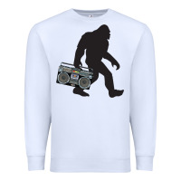 White bigfoot beatbox boom box retro   bigfoot boom box Premium Sweatshirt - DesigneFamous