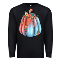 Black flowers pumpkin Premium Sweatshirt - JahusDesignShop