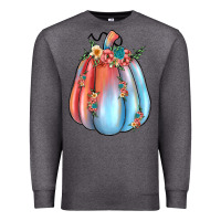 Charcoal Heather flowers pumpkin Premium Sweatshirt - JahusDesignShop