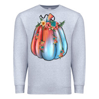 Heather Grey flowers pumpkin Premium Sweatshirt - JahusDesignShop