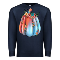 Navy flowers pumpkin Premium Sweatshirt - JahusDesignShop