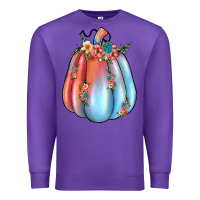 Purple flowers pumpkin Premium Sweatshirt - JahusDesignShop