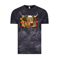 Cloud Black highland cow christmas Vintage Tee - RanaPortraitStore