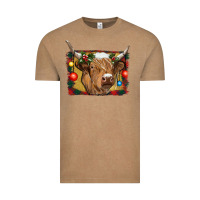 Vintage Coffee highland cow christmas Vintage Tee - RanaPortraitStore