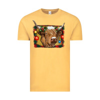 Vintage Mustard highland cow christmas Vintage Tee - RanaPortraitStore