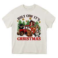 Cream holy cow its christmas Heavy Core Tee - CowGirlArtShop