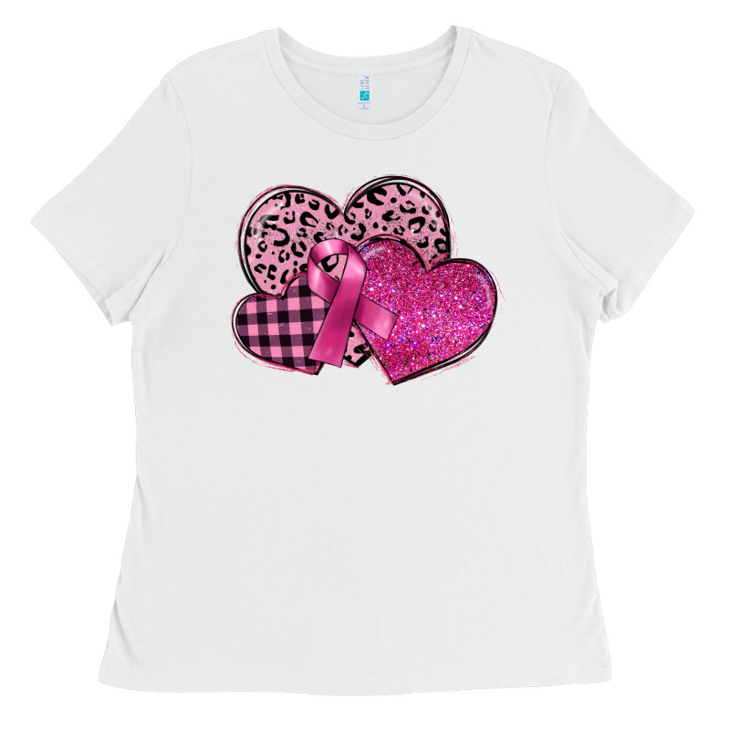 Breast Cancer Hearts Ladies Tee by FaDigitalArtStudio | Teevron