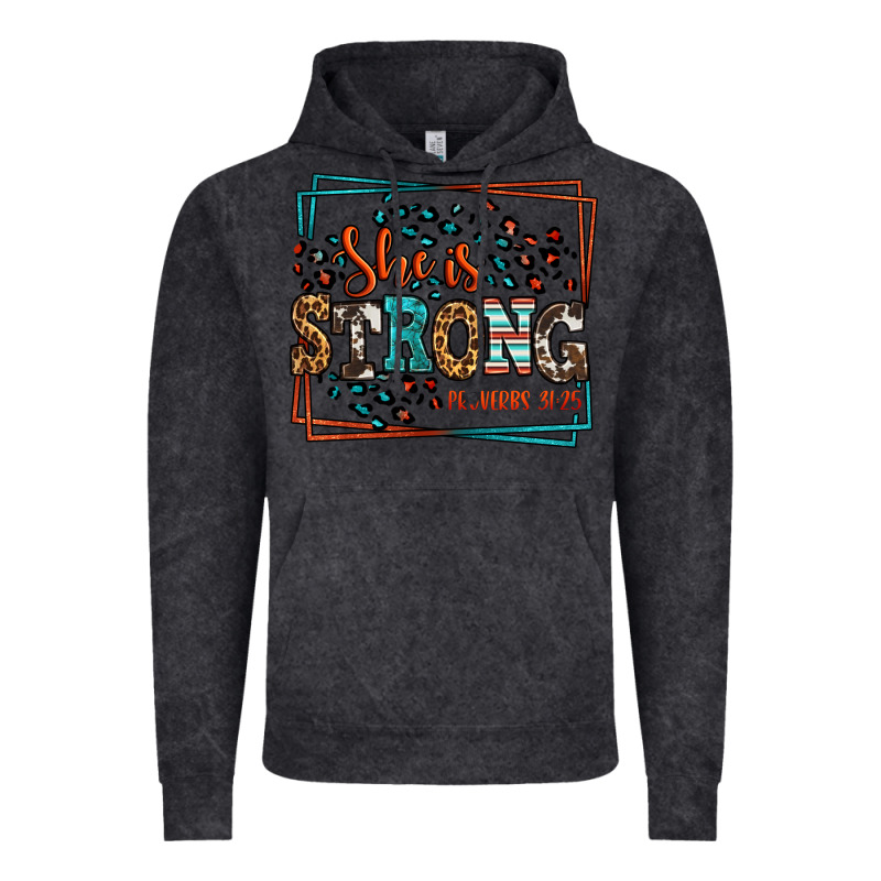 She Is Strong Proverbs 31:25 Vintage Hoodie by LillyAllenDesigns | Teevron
