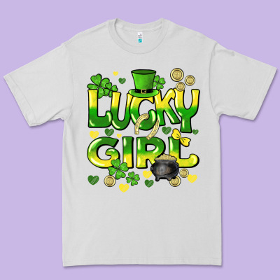Lucky Girl St. Patricks Day Premium Tee Designed By Howdyjamesfarm