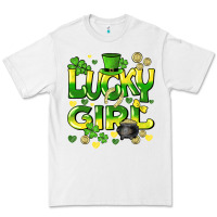 White lucky girl st. patricks day Premium Tee - HowdyJamesFarm