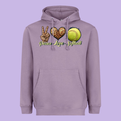 Peace Love Softball Heavyweight Hoodie Designed By Jahusdesignshop