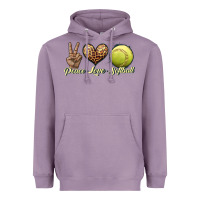 Lavender peace love softball Heavyweight Hoodie - JahusDesignShop