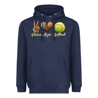 Navy peace love softball Heavyweight Hoodie - JahusDesignShop