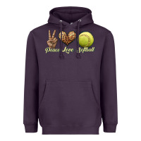 Plum peace love softball Heavyweight Hoodie - JahusDesignShop