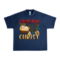 Navy christmas begins with christ Urban Heavy Tee - FaDigitalArtStudio