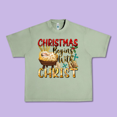 Christmas Begins With Christ Urban Heavy Tee Designed By Fadigitalartstudio